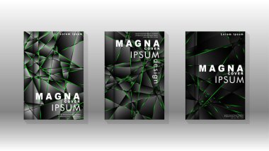 Arka plan kapağı tasarımı lüks çokgen desenler.yeşil üçgen çizgi