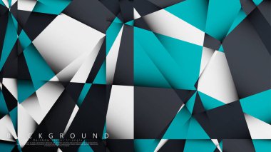 Vektör Arka Plan Üçgen Mozaik mavi, gri ve beyaz bir arada. Degradeler ve saydamlık ile geometrik illüstrasyon tarzı.