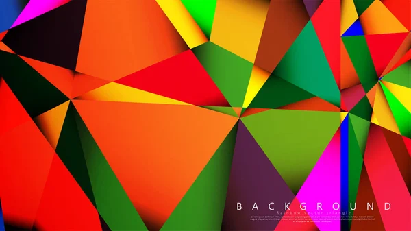 Цветной радужный векторный треугольник мозаики. Геометрический стиль иллюстрации с четкостью и прозрачностью. Треугольный рисунок — стоковый вектор