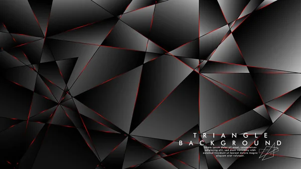 CONTEXTE DE LA GÉOMÉTRIE AVEC DE luxueux motifs polygonaux et des lignes triangulaires rouges — Image vectorielle