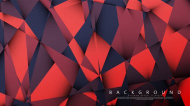 Koyu kırmızı bir arada vektör üçgen arka plan. Degradeler ve saydamlık ile geometrik illüstrasyon tarzı.