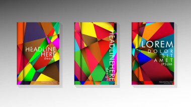 Degradeler ve saydamlık ile geometrik illüstrasyon tarzı. kitap kapağı tasarımı