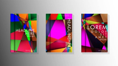 Degradeler ve saydamlık ile geometrik illüstrasyon tarzı. kitap kapağı tasarımı