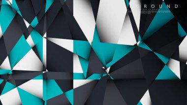 Vektör Arka Plan Üçgen Mozaik mavi, gri ve beyaz bir arada. Degradeler ve saydamlık ile geometrik illüstrasyon tarzı.