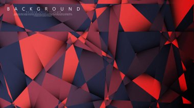 Koyu kırmızı bir arada vektör üçgen arka plan. Degradeler ve saydamlık ile geometrik illüstrasyon tarzı.