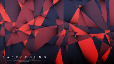 Koyu kırmızı bir arada vektör üçgen arka plan. Degradeler ve saydamlık ile geometrik illüstrasyon tarzı.