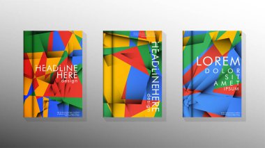 Degrade minimal geometrik desen. renklerle üçgen kapak arka plan tasarımı