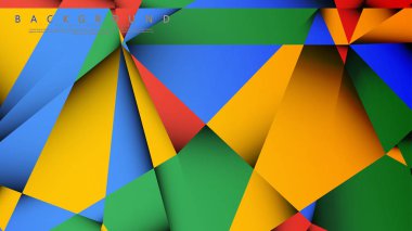 Kırmızı sarı ve yeşil kombinasyonu ile bir Üçgen Arka Plan Vektör. Degradeler ve saydamlık ile geometrik illüstrasyon tarzı.