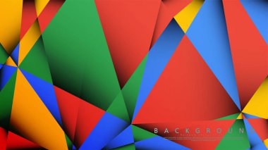 Kırmızı sarı ve yeşil kombinasyonu ile bir Üçgen Arka Plan Vektör. Degradeler ve saydamlık ile geometrik illüstrasyon tarzı.