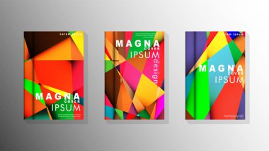 Degradeler ve saydamlık ile geometrik illüstrasyon tarzı. kitap kapağı tasarımı