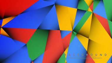 Kırmızı sarı ve yeşil kombinasyonu ile bir Üçgen Arka Plan Vektör. Degradeler ve saydamlık ile geometrik illüstrasyon tarzı.