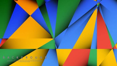 Kırmızı sarı ve yeşil kombinasyonu ile bir Üçgen Arka Plan Vektör. Degradeler ve saydamlık ile geometrik illüstrasyon tarzı.