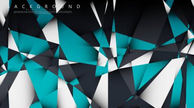 Vektör Arka Plan Üçgen Mozaik mavi, gri ve beyaz bir arada. Degradeler ve saydamlık ile geometrik illüstrasyon tarzı.