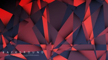 Koyu kırmızı bir arada vektör üçgen arka plan. Degradeler ve saydamlık ile geometrik illüstrasyon tarzı.