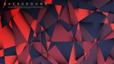 Koyu kırmızı bir arada vektör üçgen arka plan. Degradeler ve saydamlık ile geometrik illüstrasyon tarzı.