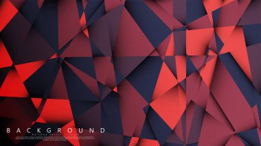 Koyu kırmızı bir arada vektör üçgen arka plan. Degradeler ve saydamlık ile geometrik illüstrasyon tarzı.