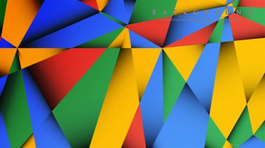 Kırmızı sarı ve yeşil kombinasyonu ile bir Üçgen Arka Plan Vektör. Degradeler ve saydamlık ile geometrik illüstrasyon tarzı.