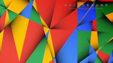 Kırmızı sarı ve yeşil kombinasyonu ile bir Üçgen Arka Plan Vektör. Degradeler ve saydamlık ile geometrik illüstrasyon tarzı.