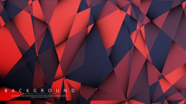 Koyu kırmızı bir arada vektör üçgen arka plan. Degradeler ve saydamlık ile geometrik illüstrasyon tarzı.