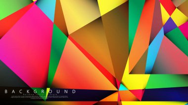 Açık Çok Renkli Gökkuşağı vektör arka plan mozaik üçgen. Degradeler ve saydamlık ile geometrik illüstrasyon tarzı. Üçgen desen tasarımı