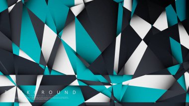 Vektör Arka Plan Üçgen Mozaik mavi, gri ve beyaz bir arada. Degradeler ve saydamlık ile geometrik illüstrasyon tarzı.