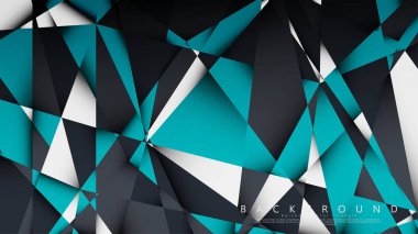 Vektör Arka Plan Üçgen Mozaik mavi, gri ve beyaz bir arada. Degradeler ve saydamlık ile geometrik illüstrasyon tarzı.