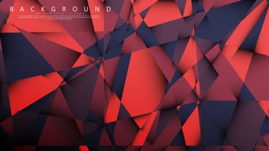 Koyu kırmızı bir arada vektör üçgen arka plan. Degradeler ve saydamlık ile geometrik illüstrasyon tarzı.