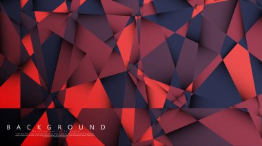 Koyu kırmızı bir arada vektör üçgen arka plan. Degradeler ve saydamlık ile geometrik illüstrasyon tarzı.