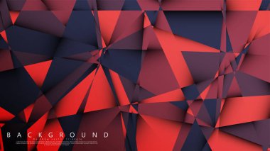 Koyu kırmızı bir arada vektör üçgen arka plan. Degradeler ve saydamlık ile geometrik illüstrasyon tarzı.