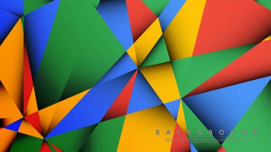 Kırmızı sarı ve yeşil kombinasyonu ile bir Üçgen Arka Plan Vektör. Degradeler ve saydamlık ile geometrik illüstrasyon tarzı.