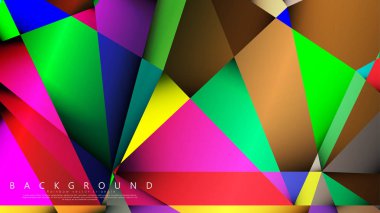 Açık Çok Renkli Gökkuşağı vektör arka plan mozaik üçgen. Degradeler ve saydamlık ile geometrik illüstrasyon tarzı. Üçgen desen tasarımı