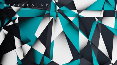 Vektör Arka Plan Üçgen Mozaik mavi, gri ve beyaz bir arada. Degradeler ve saydamlık ile geometrik illüstrasyon tarzı.