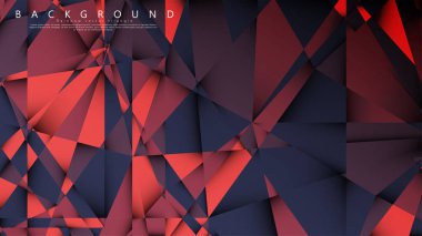 Koyu kırmızı bir arada vektör üçgen arka plan. Degradeler ve saydamlık ile geometrik illüstrasyon tarzı.