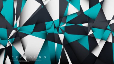 Vektör Arka Plan Üçgen Mozaik mavi, gri ve beyaz bir arada. Degradeler ve saydamlık ile geometrik illüstrasyon tarzı.