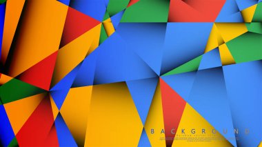 Kırmızı sarı ve yeşil kombinasyonu ile bir Üçgen Arka Plan Vektör. Degradeler ve saydamlık ile geometrik illüstrasyon tarzı.