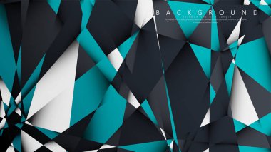 Vektör Arka Plan Üçgen Mozaik mavi, gri ve beyaz bir arada. Degradeler ve saydamlık ile geometrik illüstrasyon tarzı.