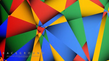 Kırmızı sarı ve yeşil kombinasyonu ile bir Üçgen Arka Plan Vektör. Degradeler ve saydamlık ile geometrik illüstrasyon tarzı.