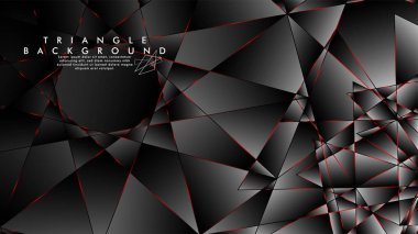 Soyut Arka Plan Geometrik Lüks çokgen desenleri ve Kırmızı üçgen çizgileri ile