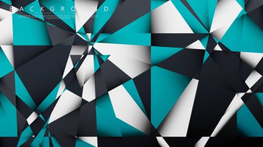 Vektör Arka Plan Üçgen Mozaik mavi, gri ve beyaz bir arada. Degradeler ve saydamlık ile geometrik illüstrasyon tarzı.