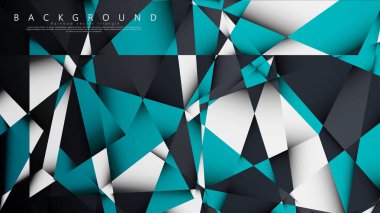 Vektör Arka Plan Üçgen Mozaik mavi, gri ve beyaz bir arada. Degradeler ve saydamlık ile geometrik illüstrasyon tarzı.