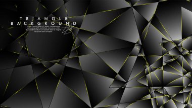 Soyut Arka Plan Geometrik Lüks çokgen desenleri ve Sarı üçgen çizgileri ile