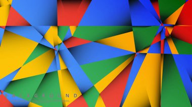 Kırmızı sarı ve yeşil kombinasyonu ile bir Üçgen Arka Plan Vektör. Degradeler ve saydamlık ile geometrik illüstrasyon tarzı.