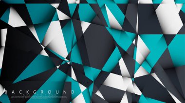 Vektör Arka Plan Üçgen Mozaik mavi, gri ve beyaz bir arada. Degradeler ve saydamlık ile geometrik illüstrasyon tarzı.