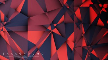 Koyu kırmızı bir arada vektör üçgen arka plan. Degradeler ve saydamlık ile geometrik illüstrasyon tarzı.