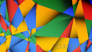 Kırmızı sarı ve yeşil kombinasyonu ile bir Üçgen Arka Plan Vektör. Degradeler ve saydamlık ile geometrik illüstrasyon tarzı.