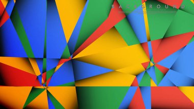 Kırmızı sarı ve yeşil kombinasyonu ile bir Üçgen Arka Plan Vektör. Degradeler ve saydamlık ile geometrik illüstrasyon tarzı.