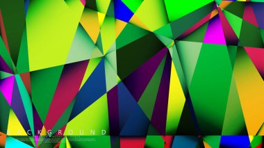 Açık Çok Renkli Gökkuşağı vektör arka plan mozaik üçgen. Degradeler ve saydamlık ile geometrik illüstrasyon tarzı. Üçgen desen tasarımı