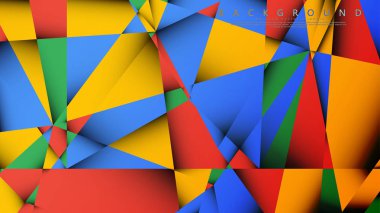 Kırmızı sarı ve yeşil kombinasyonu ile bir Üçgen Arka Plan Vektör. Degradeler ve saydamlık ile geometrik illüstrasyon tarzı.