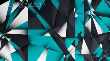 Vektör Arka Plan Üçgen Mozaik mavi, gri ve beyaz bir arada. Degradeler ve saydamlık ile geometrik illüstrasyon tarzı.