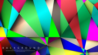 Açık Çok Renkli Gökkuşağı vektör arka plan mozaik üçgen. Degradeler ve saydamlık ile geometrik illüstrasyon tarzı. Üçgen desen tasarımı
